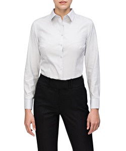 Women's Classic Fit Shirt Cotton Polyester Mini Herringbone Easy Care