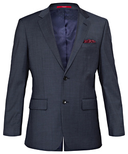 Wool Blend Ink Nail Head Suit Jacket with MOVE Technology