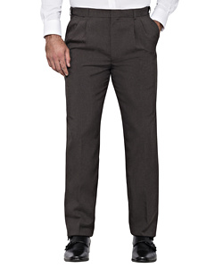 2 Pleat Plain Weave Trouser with Extendable Waistband
